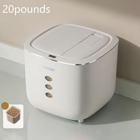 10LB Sealed Pet Food Storage Container | Heavy-Duty Square PP Dispenser with Flip Lid, Easy to Clean, Suitable for Kitchen Pantry