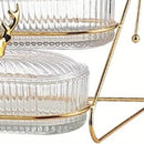 Fashion Three-Tier Covered Snack and Fruit Tray - Sturdy Metal Frame, Nordic Design, Suitable for Kitchen, Living Room, and Parties | Perfect for Holding Dried Fruits, Candies, Nuts | Easy to Clean, Versatile Appetizer Plate, Ideal for Serving and Hosting