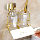 Solid white gold Luxury Wall-Mounted Cutlery Holder, Household Knife Fork Spoon Organizer, New Kitchen Utensil Drainer and Chopstick Container, Tableware Storage Rack