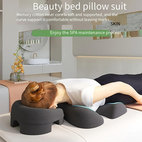 Comfort Zoning, No Fatigue—Ergonomic Beauty Bed Pillow Set（dark gray）