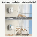 Gray Wall-Mounted Adjustable Clothes Hanger, Space-Saving Laundry Organizer