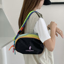 Dopamine Color-Block Cross-Body Bag Travel Bag Fashion Accessory Trendy Bag - Navy - Size routine
