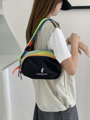 Dopamine Color-Block Cross-Body Bag Travel Bag Fashion Accessory Trendy Bag - Navy - Size routine