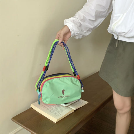 Dopamine Color-Block Cross-Body Bag Travel Bag Fashion Accessory Trendy Bag - Navy - Size routine
