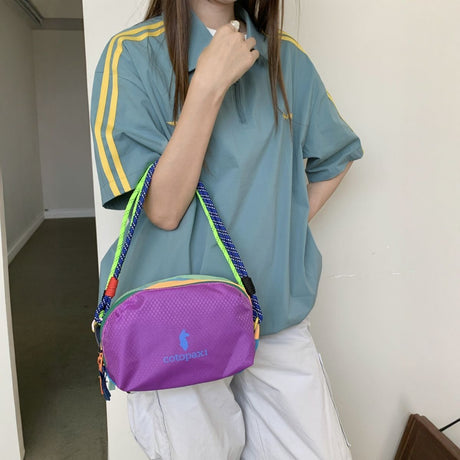 Dopamine Color-Block Cross-Body Bag Travel Bag Fashion Accessory Trendy Bag - Navy - Size routine
