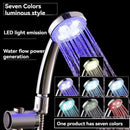 LED Shower Head Battery-Free Shower Head Glowing Shower Head Air Injection - Silver - Size Seven - color variable light