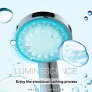 LED Shower Head Battery-Free Shower Head Glowing Shower Head Air Injection - Silver - Size Seven - color variable light
