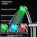 LED Shower Head Battery-Free Shower Head Glowing Shower Head Air Injection - Silver - Size Seven - color variable light
