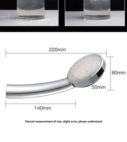 LED Shower Head Battery-Free Shower Head Glowing Shower Head Air Injection - Silver - Size Seven - color variable light