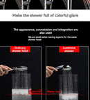 LED Shower Head Battery-Free Shower Head Glowing Shower Head Air Injection - Silver - Size Seven - color variable light