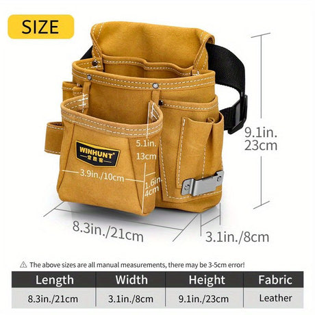 Leather Tool Pouch Tool Storage Australia Adjustable Belt Tool Pouch Fine - Yellow - Size regular
