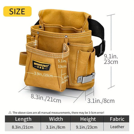 Leather Tool Pouch Tool Storage Australia Adjustable Belt Tool Pouch Fine - Yellow - Size regular