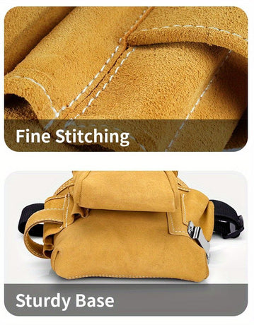 Leather Tool Pouch Tool Storage Australia Adjustable Belt Tool Pouch Fine - Yellow - Size regular