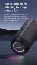 wireless bluetooth speaker, portable speaker, outdoor speaker, waterproof speaker, RGB light speaker, bass heavy speaker, camping speaker, beach speaker, Australia outdoor audio - Black - Size IPX7