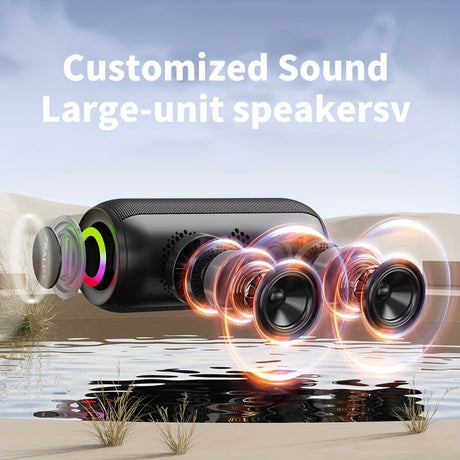 wireless bluetooth speaker, portable speaker, outdoor speaker, waterproof speaker, RGB light speaker, bass heavy speaker, camping speaker, beach speaker, Australia outdoor audio - Green - Size IPX7