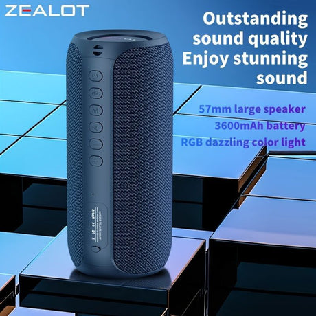 wireless bluetooth speaker, portable speaker, outdoor speaker, waterproof speaker, RGB light speaker, bass heavy speaker, camping speaker, beach speaker, Australia outdoor audio - Green - Size IPX7