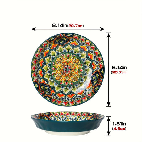 Ceramic Dinner Plates 4-Piece Set Unique Design High-Quality Ceramic Versatile - Multi - Size Pack of 4 pieces