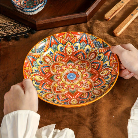 Ceramic Dinner Plates 4-Piece Set Unique Design High-Quality Ceramic Versatile - Multi - Size Pack of 4 pieces