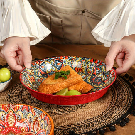 Ceramic Dinner Plates 4-Piece Set Unique Design High-Quality Ceramic Versatile - Multi - Size Pack of 4 pieces