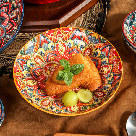 Ceramic Dinner Plates 4-Piece Set Unique Design High-Quality Ceramic Versatile - Multi - Size Pack of 4 pieces