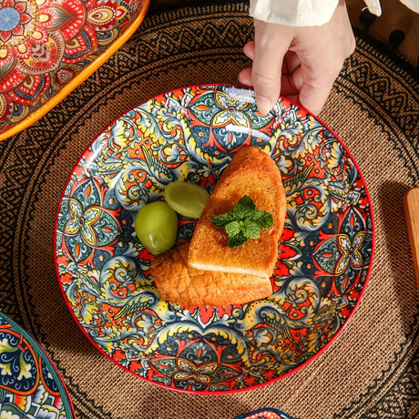 Ceramic Dinner Plates 4-Piece Set Unique Design High-Quality Ceramic Versatile - Multi - Size Pack of 4 pieces