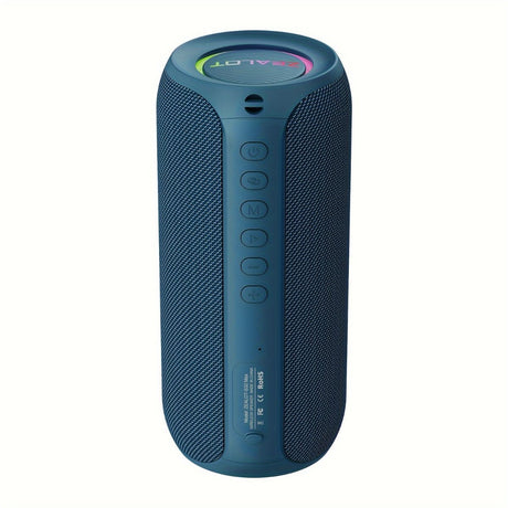 wireless bluetooth speaker, portable speaker, outdoor speaker, waterproof speaker, RGB light speaker, bass heavy speaker, camping speaker, beach speaker, Australia outdoor audio - Navy - Size IPX7