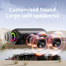 wireless bluetooth speaker, portable speaker, outdoor speaker, waterproof speaker, RGB light speaker, bass heavy speaker, camping speaker, beach speaker, Australia outdoor audio - Navy - Size IPX7