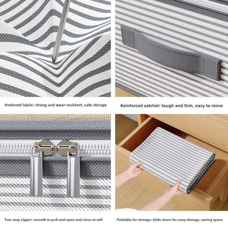 Large Storage Organizer Bag - Made from heavy-duty non-woven fabric with transparent windows, multi-layer clothing storage box suitable for wardrobes, under-bed, and travel. （L）