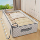 Large Storage Organizer Bag - Made from heavy-duty non-woven fabric with transparent windows, multi-layer clothing storage box suitable for wardrobes, under-bed, and travel. （L）
