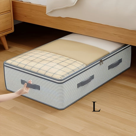 Large Storage Organizer Bag - Made from heavy-duty non-woven fabric with transparent windows, multi-layer clothing storage box suitable for wardrobes, under-bed, and travel. （XL）