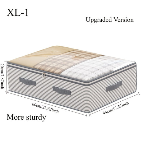 Large Storage Organizer Bag - Made from heavy-duty non-woven fabric with transparent windows, multi-layer clothing storage box suitable for wardrobes, under-bed, and travel. （XL）