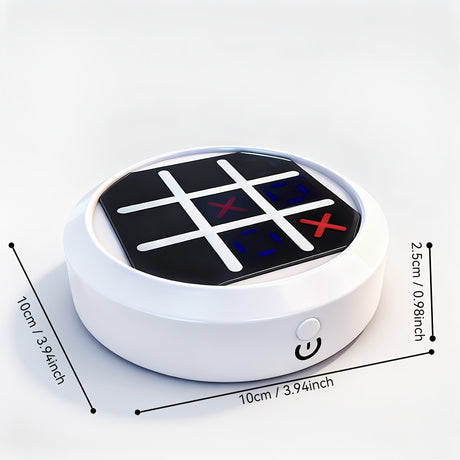 4-in-1 Electronic Tic Tac Toe Game: AI Battle, Two-Player Mode, Memory & Speed Challenge | Handheld Portable Game Console, Suitable for Both Kids and Adults (Batteries Not Included)（WHITE）