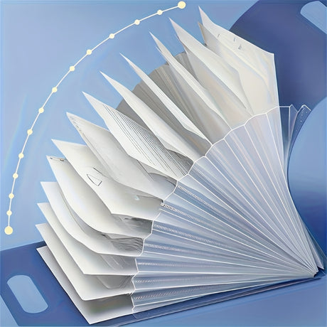 13-Pocket Accordion File Folder — A4 Portable Vertical Folding Organizer with Index Tabs, Suitable for School, Office, Student, and Professional Document Organization, Made of High-Clarity Waterproof Material, Expandable Multi-Functional File Pouch（GREEN）