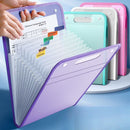 13-Pocket Accordion File Folder — A4 Portable Vertical Folding Organizer with Index Tabs, Suitable for School, Office, Student, and Professional Document Organization, Made of High-Clarity Waterproof Material, Expandable Multi-Functional File Pouch（PURPLE