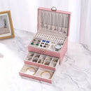 Pink High-end Jewelry Storage Box for Necklaces, Earrings, Ear Studs, Bracelets, Rings, Exquisite Accessories, Gold, and Jewelry – Large Capacity, Ideal as a Gift for Mother’s Day, Father’s Day, Teacher’s Day, Halloween, Thanksgiving, and Christmas.