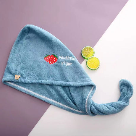 Ladies' Soft Quick-Dry Shower Cap Towel - Delicate Embroidery, Essential for a Refreshing Bath（yellow）