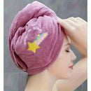 Ladies' Soft Quick-Dry Shower Cap Towel - Delicate Embroidery, Essential for a Refreshing Bath（violet）