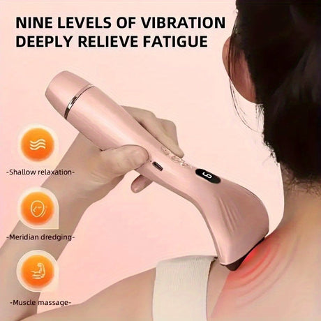 USB Electric Gua Sha Massager, Electric Massager, Heated Vibration Gua Sha Board, Suitable for Neck, Shoulder, and Back Massage Tools, Ideal for Beauty/Daily Relaxation, Home Personal Care Tool（WHITE）