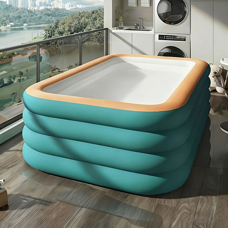 Large inflatable swimming pool, green swimming pool, suitable for home yard, outdoor pool, summer family gathering, must-have pool for playing water