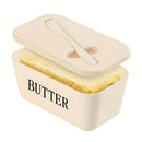 WHITE**Food-Grade PP Large Butter Keeper with Cutting Blade | Airtight, Drying-Resistant, Easy to Slice – Long-Lasting Freshness, Your Kitchen & Baking Essential Helper**