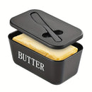 WHITE**Food-Grade PP Large Butter Keeper with Cutting Blade | Airtight, Drying-Resistant, Easy to Slice – Long-Lasting Freshness, Your Kitchen & Baking Essential Helper**