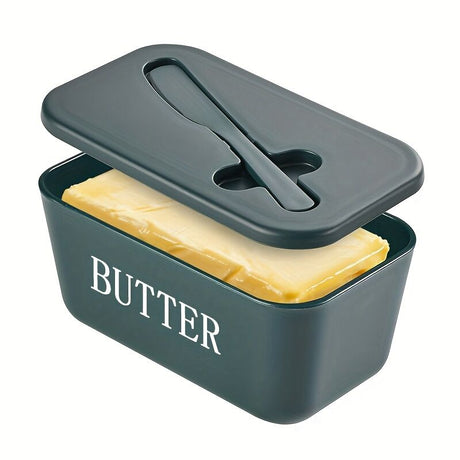 BLUE **Food-Grade PP Large Butter Keeper with Cutting Blade | Airtight, Drying-Resistant, Easy to Slice – Long-Lasting Freshness, Your Kitchen & Baking Essential Helper**
