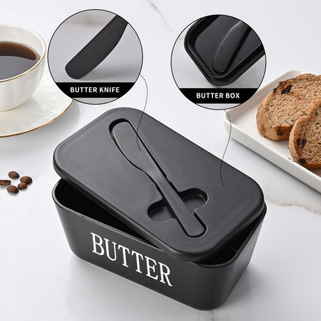 GREEN **Food-Grade PP Large Butter Keeper with Cutting Blade | Airtight, Drying-Resistant, Easy to Slice – Long-Lasting Freshness, Your Kitchen & Baking Essential Helper**