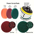 26-piece full function car detailing kit with drill brush and wheel cleaner - Heavy-duty manual and drill-powered cleaning set, color-coded brushes for paint restoration, glass, metal, plastic surfaces - Car washing, polishing, protection - Suitable for h