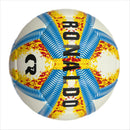 A yellow, blue and red football with color matching size5, PU fitting material, Christmas Boxing Day gift, including pump+air needle+net bag set,soccer