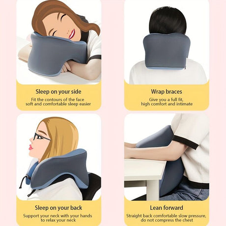 Ergonomic U-shaped core pillow for napping – Lightweight, dry clean only, synthetic fiber cover – Ideal for office, travel, camping, and home use – Supports stomach, back, or side sleepers. Office nap pillow | Ergonomic design | Pillow, sleeping pillow