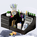 Pink Multi-Compartment Large-Capacity Desktop Storage Box Keeps vanity tables and desks neat and organized—lipsticks, masks, makeup brushes all stored in one box. Easy access, seamlessly fits into various settings.