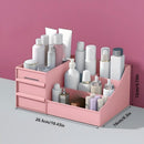 White Multi-Compartment Large-Capacity Desktop Storage Box Keeps vanity tables and desks neat and organized—lipsticks, masks, makeup brushes all stored in one box. Easy access, seamlessly fits into various settings.