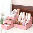 Milky white Multi-Compartment Large-Capacity Desktop Storage Box Keeps vanity tables and desks neat and organized—lipsticks, masks, makeup brushes all stored in one box. Easy access, seamlessly fits into various settings.