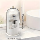 Transparent Rotating Makeup Brush Holder: 360° Rotation for Easy Access, Dust-Proof with Compartments, Neat and Portable(Transparent green）